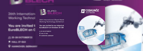 25-28 Ekim’de Almanya’da düzenlenecek olan Euro Blech Uluslararası Sac Metal İşleme Teknolojileri Fuarı’nda bu yıl da yerimizi alıyoruz.